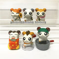 6pcs Hamtaro Hamster Cartoon Model Figure Toys Desktop Decor Set