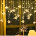 Indoor LED Snowflake Curtain String Lights for Festive Home & Party Decor
