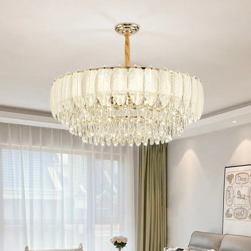 Modern Luxury Crystal Pendant Light for Living Dining Bedroom Ceiling Chandelier