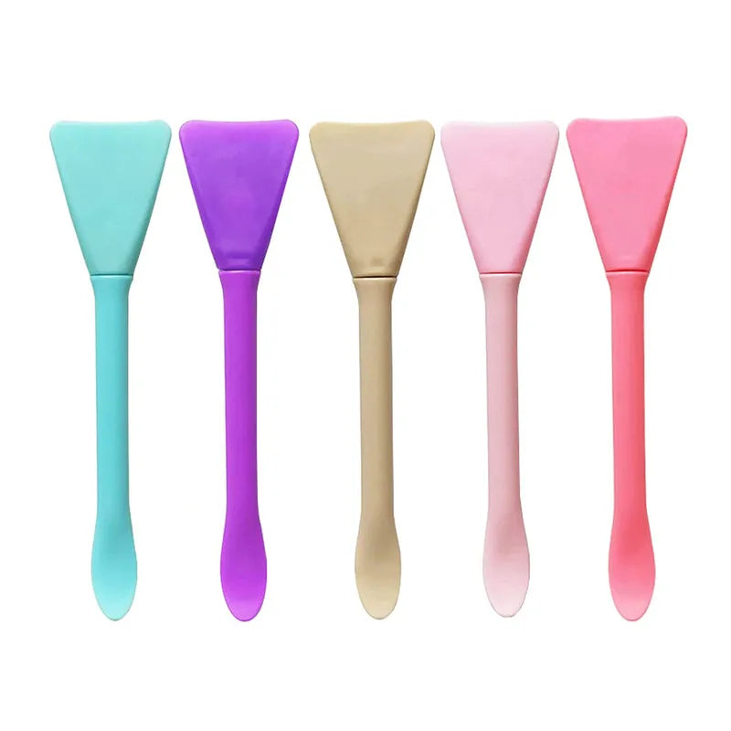 Silicone Face Mask Brush Set - Reusable Makeup Spatulas & Applicators, Soft & Washable, 5-Piece