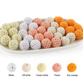 15pcs Round Knitted Yarn Beads for Jewelry Making Charms & Accessories