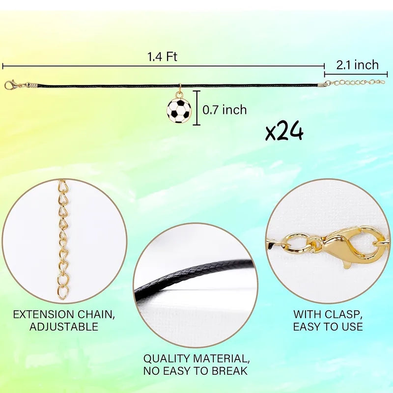 Football Pendant Necklaces Set - Sports-Themed Jewelry for Parties & Gifts