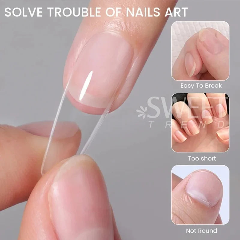 550pcs Frosted Translucent Nail Tips Soft Almond Coffin Square False Nails Matte Press On Manicure