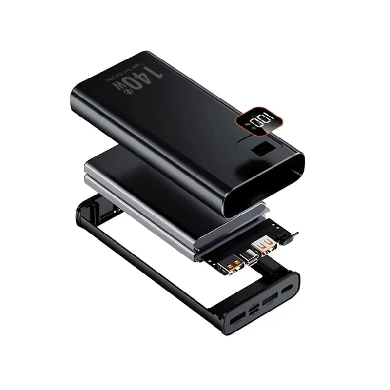 High-Capacity 140W 500000mAh Power Bank Fast Charging Portable Charger for Smartphones