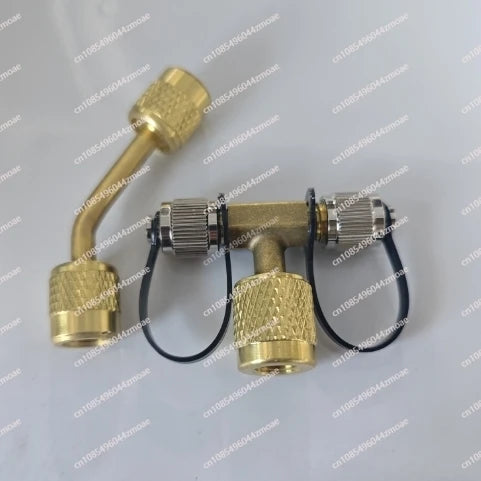 Mini Three-Way Valve Vacuum Gauge Adapter for Refrigeration Systems