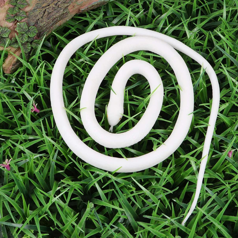 Realistic White Rubber Snake Halloween Prank Prop Party Decoration