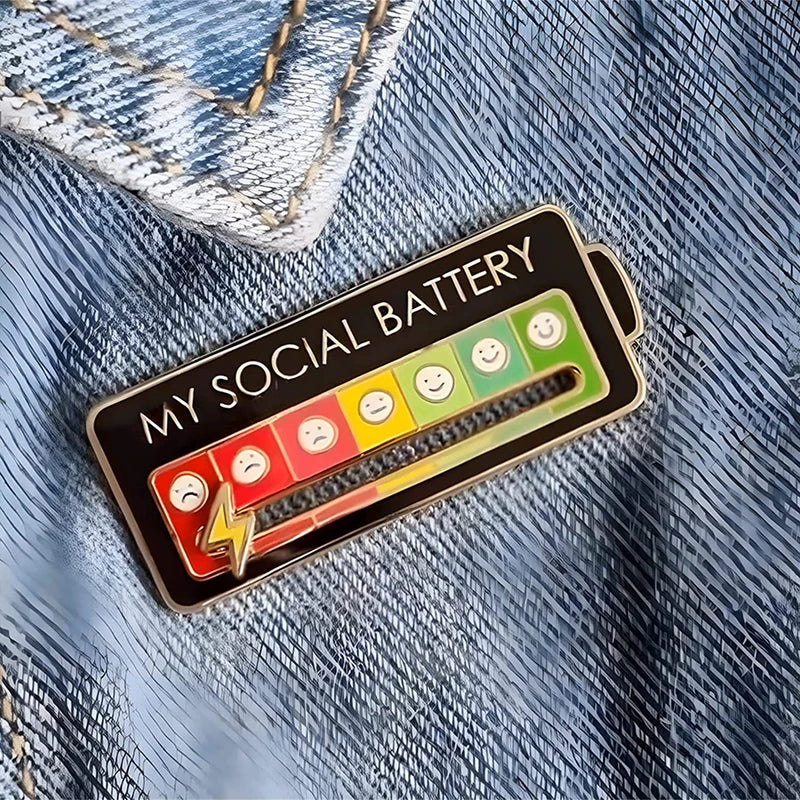 Mood Expression Pins Badge Gift for Men Women Enamel Brooch Social Power Energy
