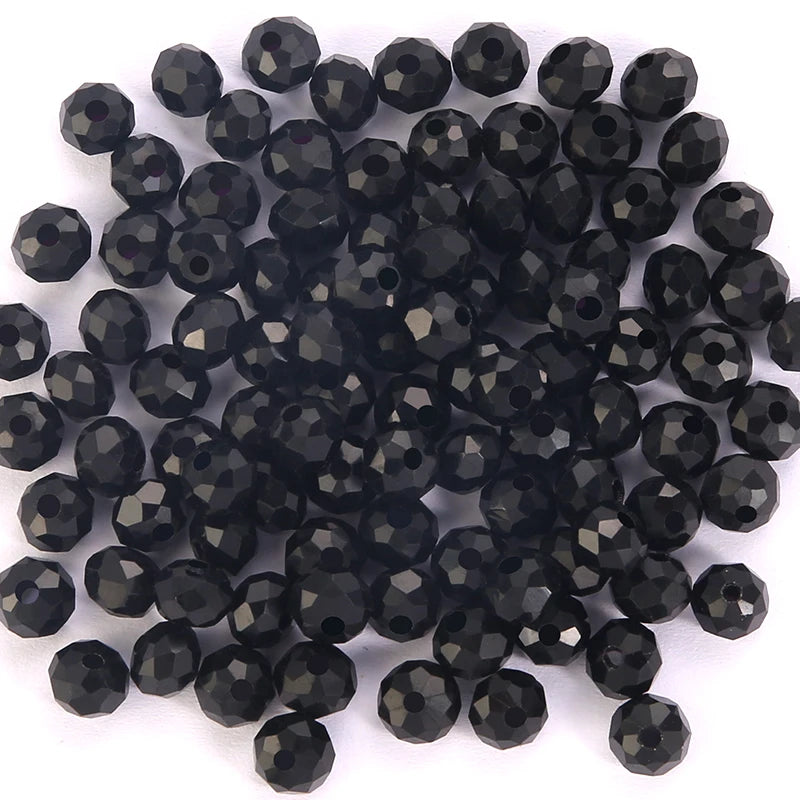 Faceted Glass Beads for Jewelry Making - Crystal Rondelle Spacer Beads 4mm-8mm