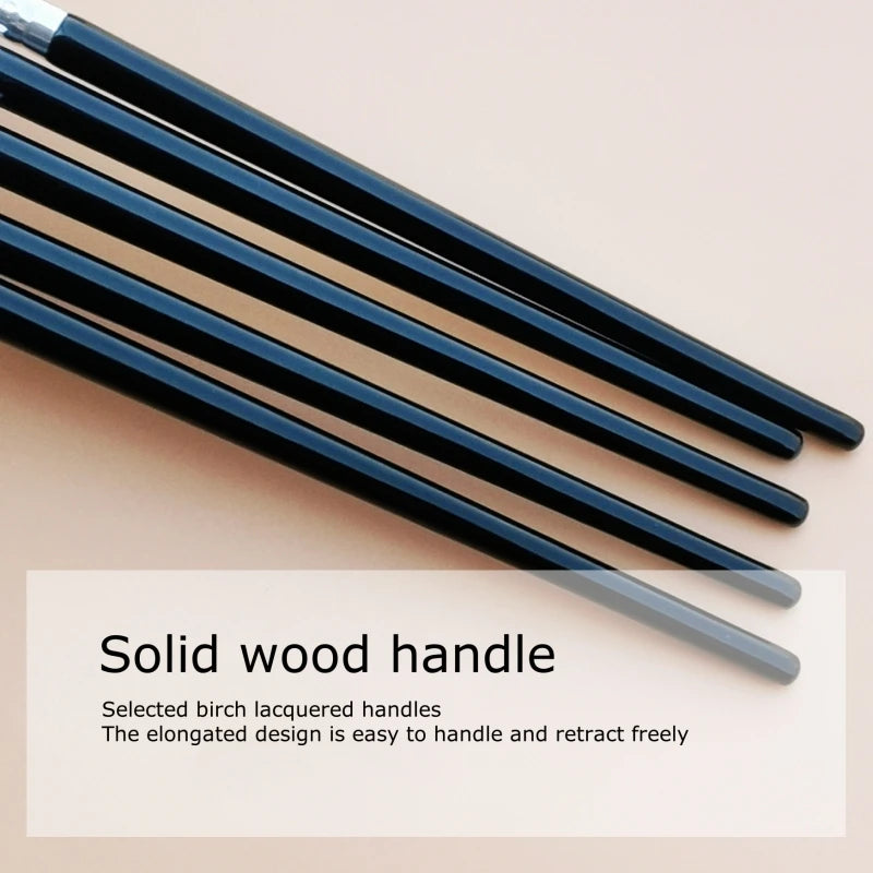 Eyeshadow Brush Set 5 Pcs Natural Hair Makeup Tools for Blending & Precision