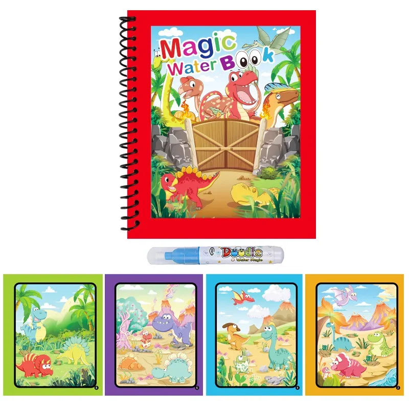 Children's Reusable Watercolor Painting Book with Refill Water Pen - Animal Cartoon Art Toy