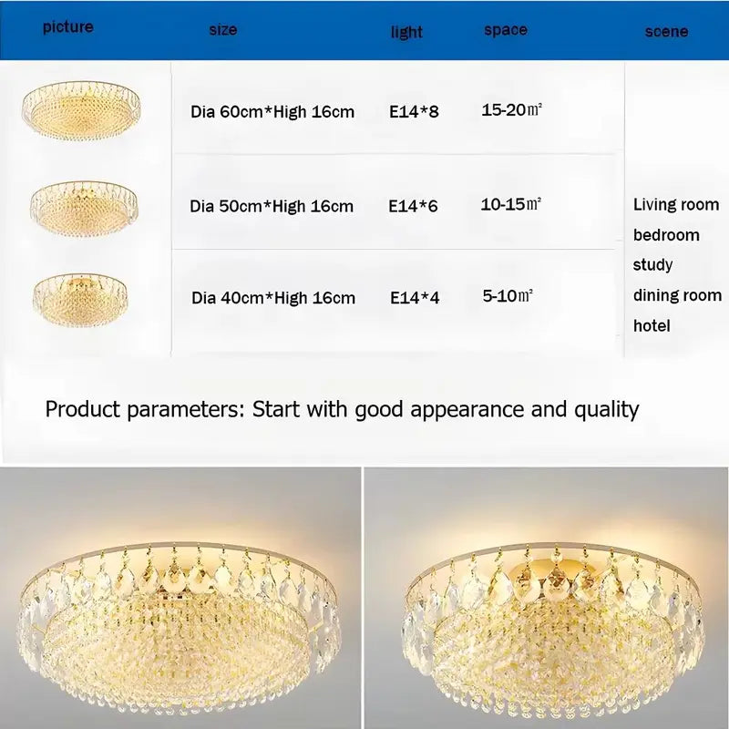 Modern Crystal Pendant Light - Luxury Chandelier for Living Room & Home Decor