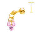 Titanium Zircon Teardrop Earring & Cartilage Piercing Set - Hypoallergenic Labret Studs