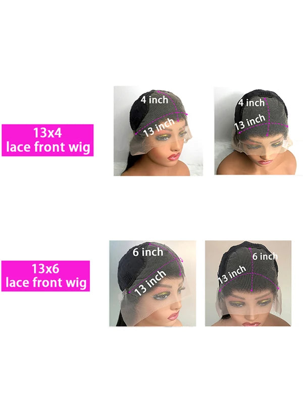 Long Human Hair Wigs 40 Inch Bone Straight HD Transparent Lace Front Wig for Women