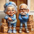 Diamond Painting Kit with Grandparents Theme - Full Round Diamond Art Set