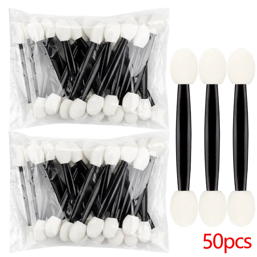 Dual-Sided Eyeshadow Applicators 50/200pcs Makeup Sponge Brushes for Eye Makeup