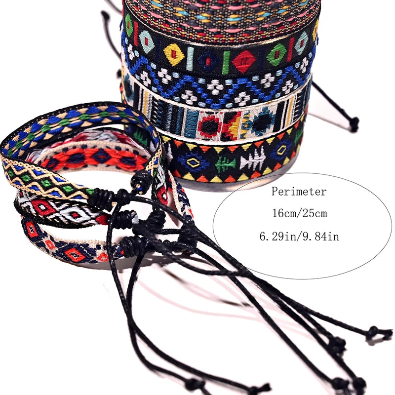 10Pcs Handmade Nepal Rope Charm Bracelets for Women Bohemia Jewelry Set