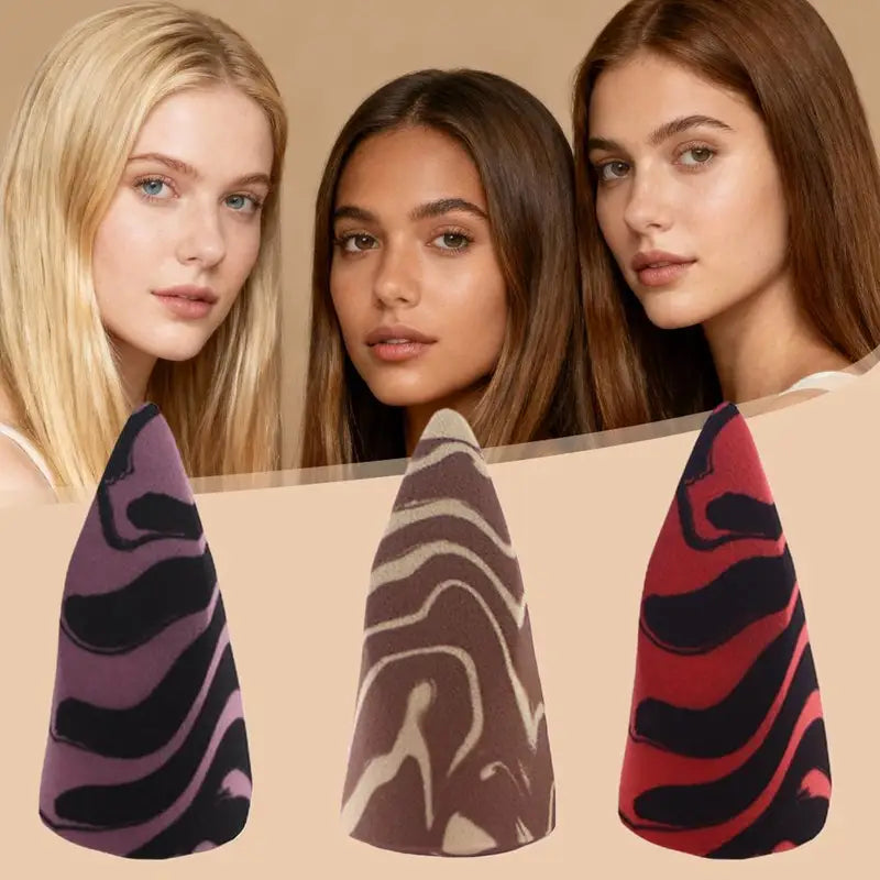 Non-Latex Makeup Sponge Set with Multi-Shaped Cosmetic Blenders for Foundation and Concealer