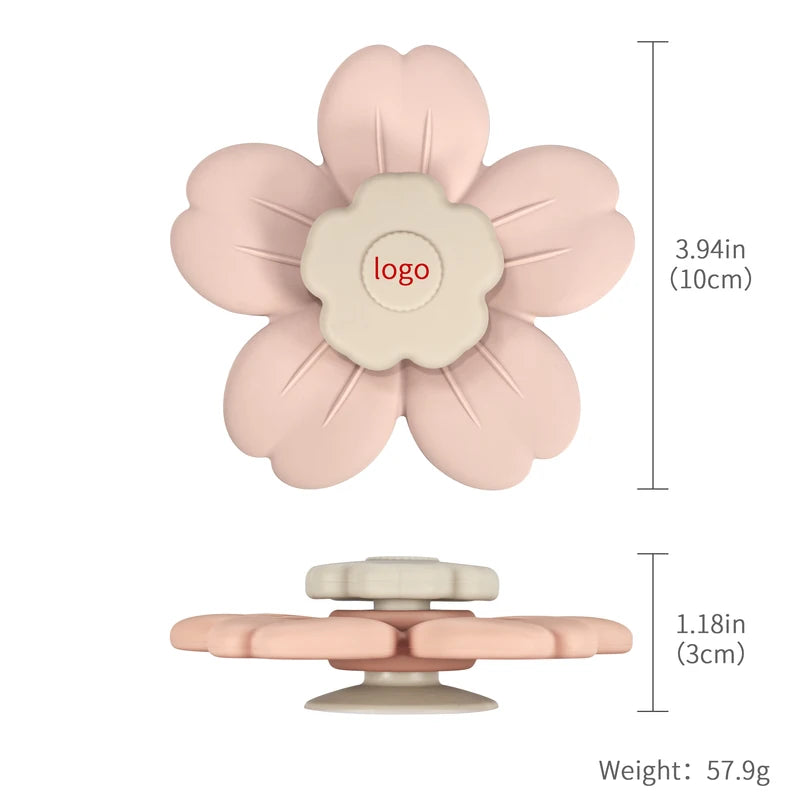 Suction Cup Spinner Silicone Toy Windmill Sensory Bath Toy for Baby & Toddler