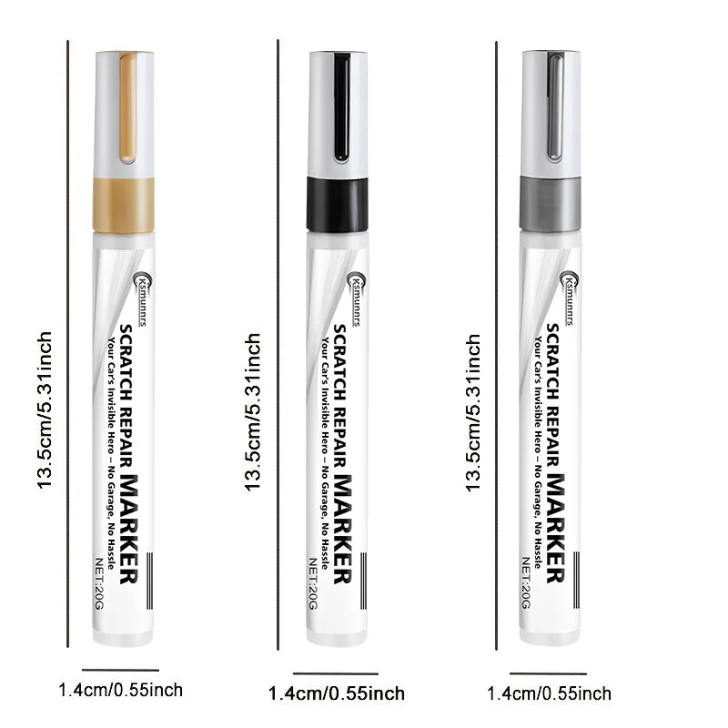Multi-Color Car Scratch Repair Pen - Touch-Up Paint for Black, Gold, Silver
