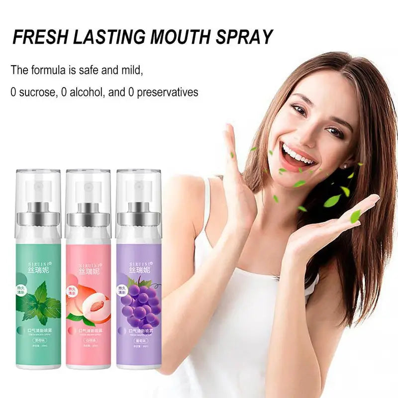 Fruity Breath Freshener Spray 20ml - Long-Lasting Mint & Fruit Flavors