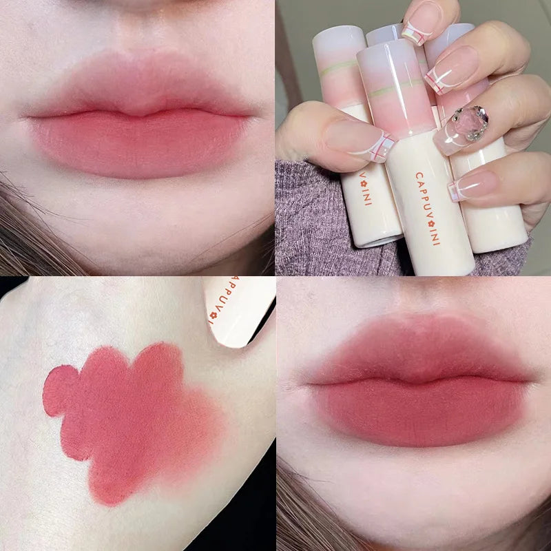 Matte Lip Gloss Liquid Lipstick Long Lasting Non-Stick Lip Tint - Moisturizing & Nude Shades