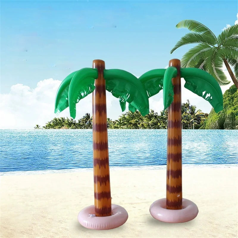 2-Pack Inflatable Palm Tree Balloons for Beach Pool Party Decorations