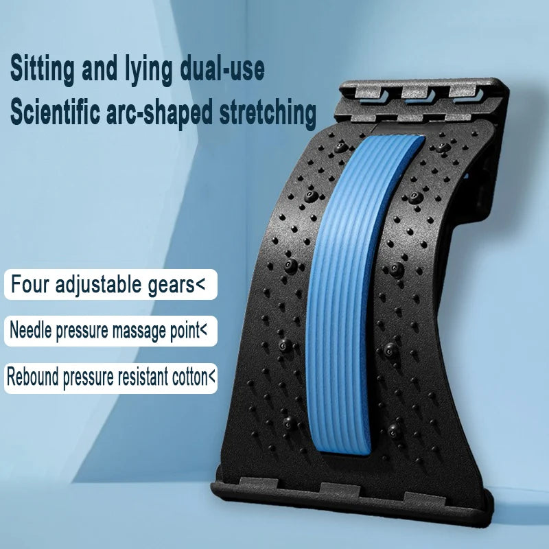 4-Level Adjustable Back Stretcher Lumbar Support Massage Roller for Spine Relaxation