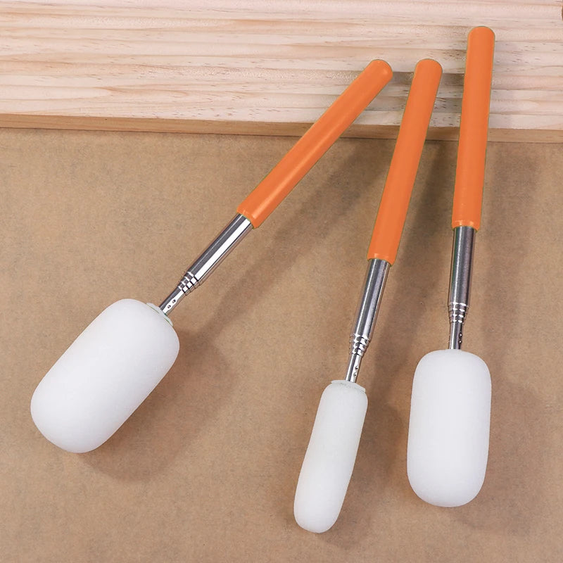 Pottery Absorbent Sponge Wand with Telescoping Handle - Ceramic Sculpture Tool