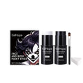 Face Body Paint Kit Black White Waterproof Long Lasting Halloween Makeup Set