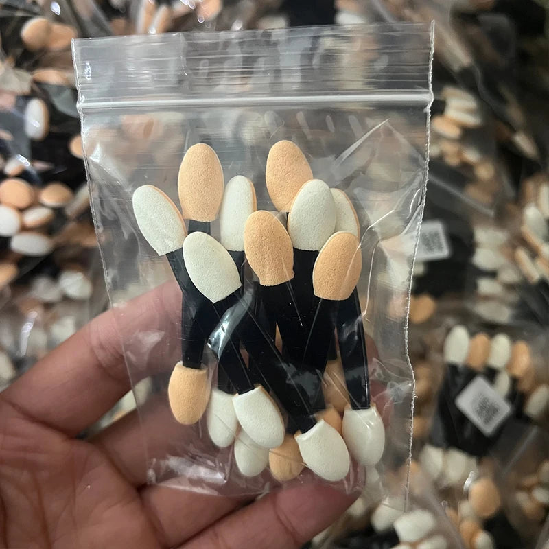 Disposable Double Sided Eyeshadow & Nail Pigment Applicator Brushes Set