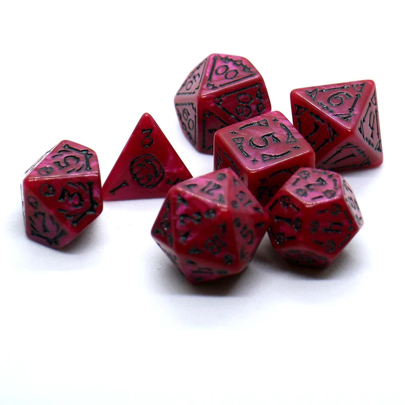 7PCS Halloween Pattern Board Game Dice Set for DND RPG - Relief