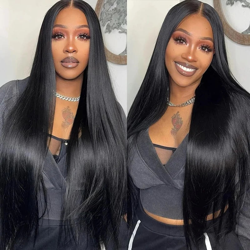 Bone Straight Human Hair Wigs HD Lace Frontal & Closure Glueless 16-24 Inch