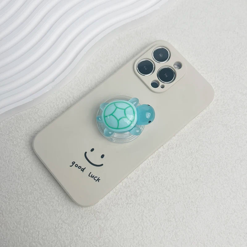 Glow-in-the-Dark Turtle Phone Holder - Mini Resin Expandable Foldable Stand