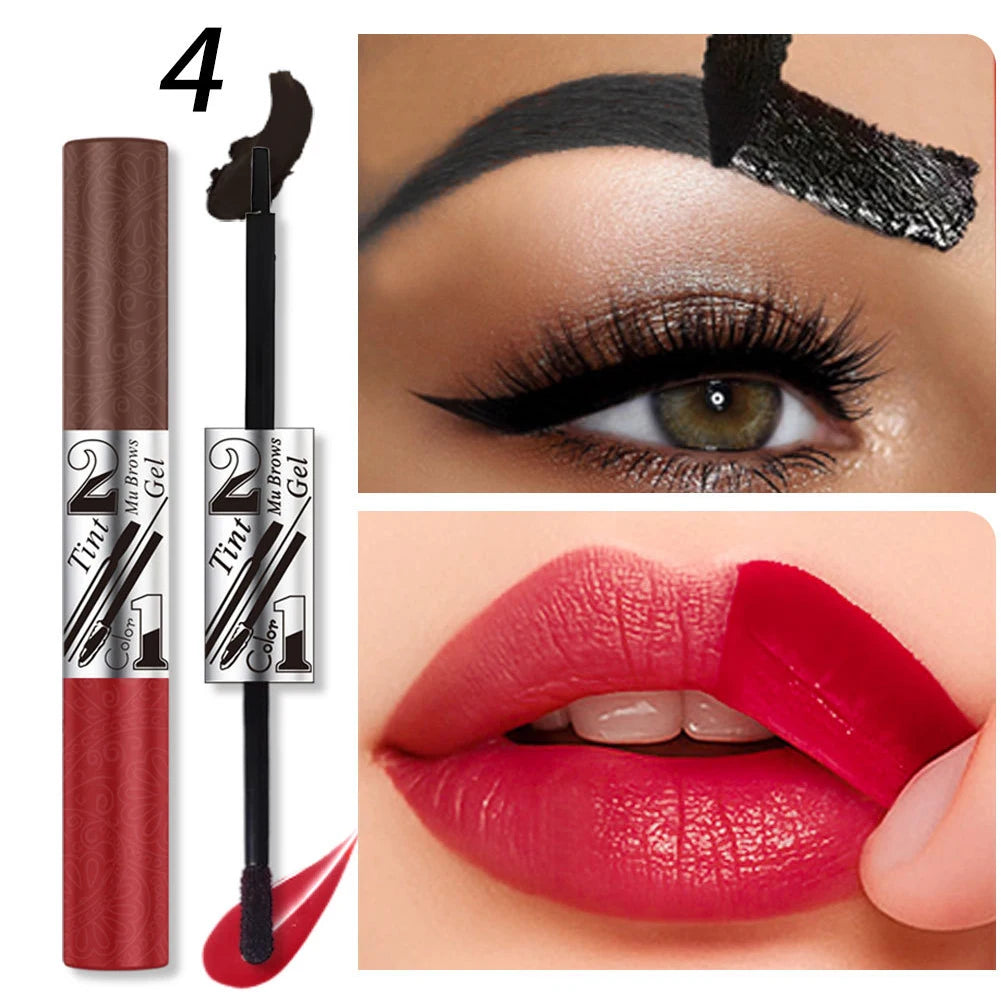 Dual-Ended Peel Off Eyebrow & Lip Tattoo Tint - Waterproof Long Lasting Makeup