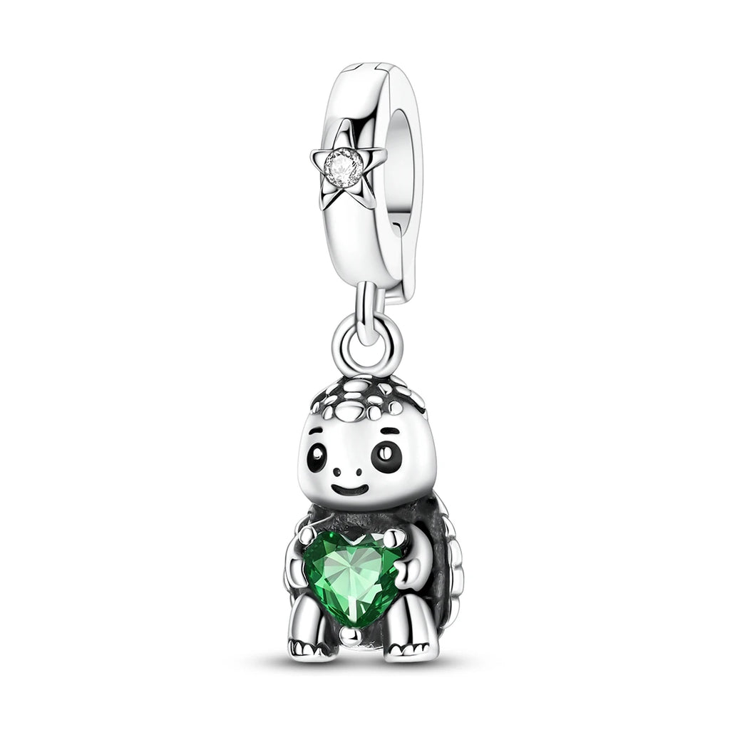 Sterling Silver Charm Bead Set with Tortoise Whale Shark Seahorse Dolphin Starfish for Jewelry Making