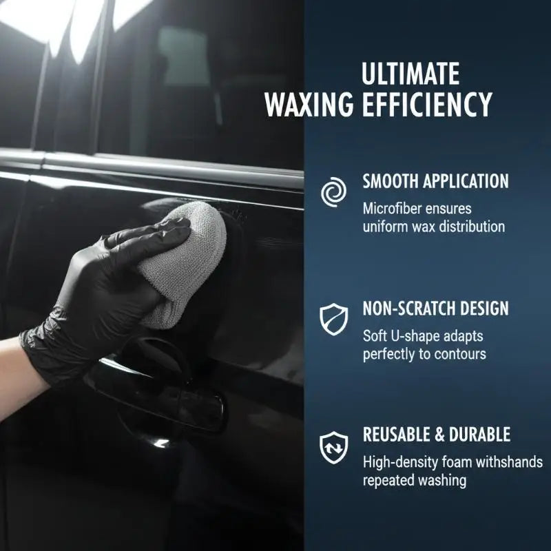 Car Wax Applicator Mitts Microfiber Foam Polishing Sponge for Auto Detailing