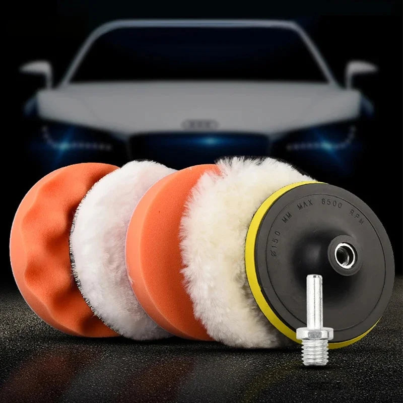 6PCS Car Polishing Sponge Pads Kit - Foam Buffer for Waxing & Scratch Removal