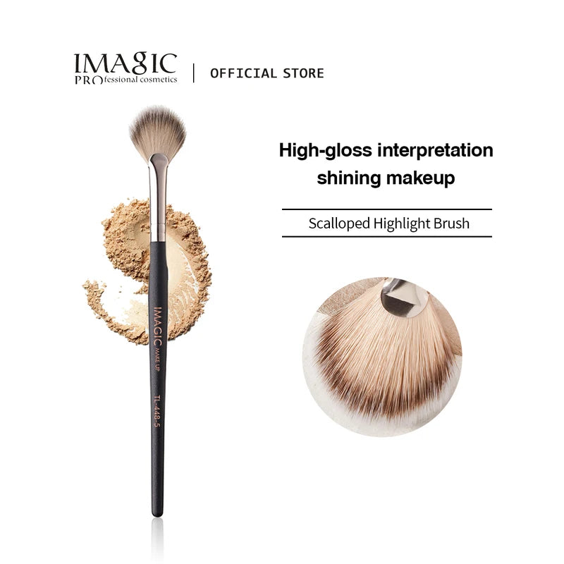 Highlighting Blush Brush - Professional Facial Makeup Tool, Black