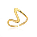 Stainless Steel Geometric Open Ring for Women - Waterproof Vintage Jewelry