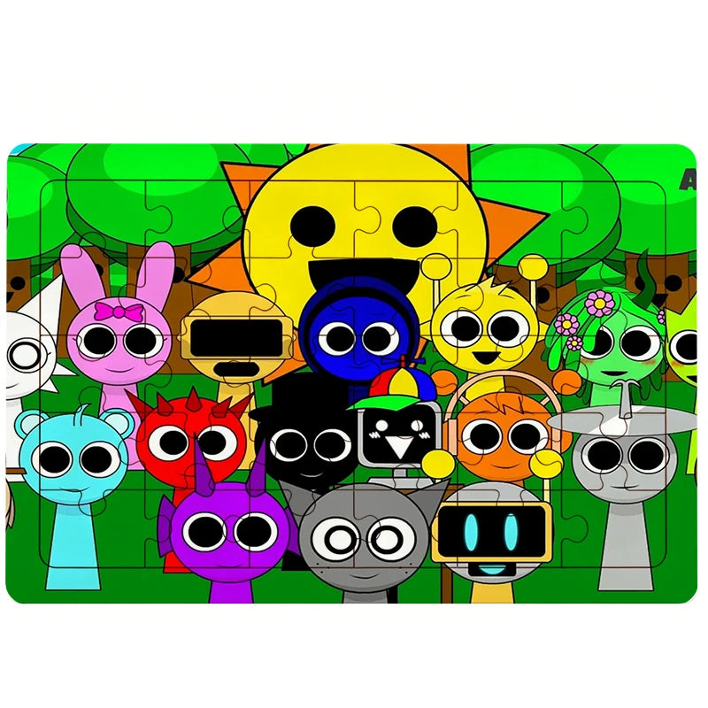 30pcs Multi-Character Jigsaw Puzzle Set for Kids and Family Educational Learning Toys