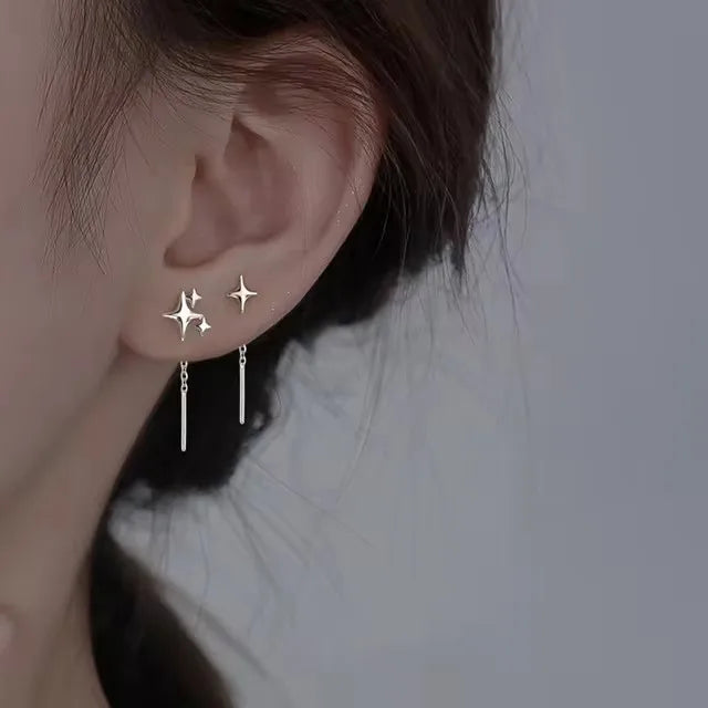 Sterling Silver Geometric Stud Earrings for Women - Versatile Jewelry Gift