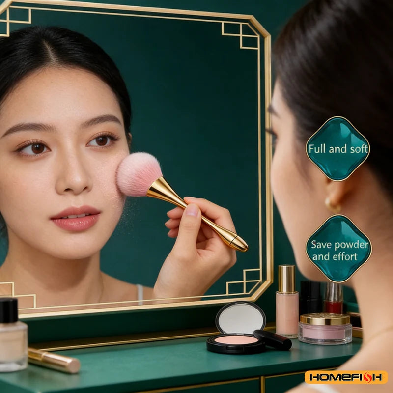 Small Fluffy Powder Brush for Blush & Setting Powder - Waist Design Beauty Tool