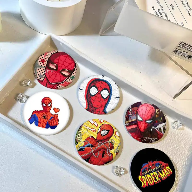 Round Badge Brooch for Clothing Backpack Accessories - Spider Man Cartoon Design