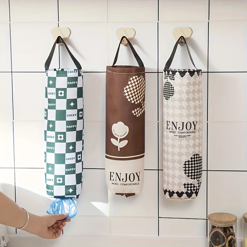 Wall-Mounted Garbage Bag Storage Organizer for Kitchen and Miscellaneous Use