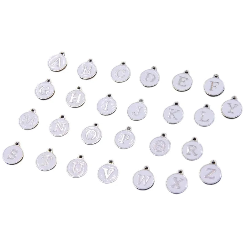 10PCS Initial Letter Enamel Charms for Jewelry Making Handmade DIY Bracelets & Earrings