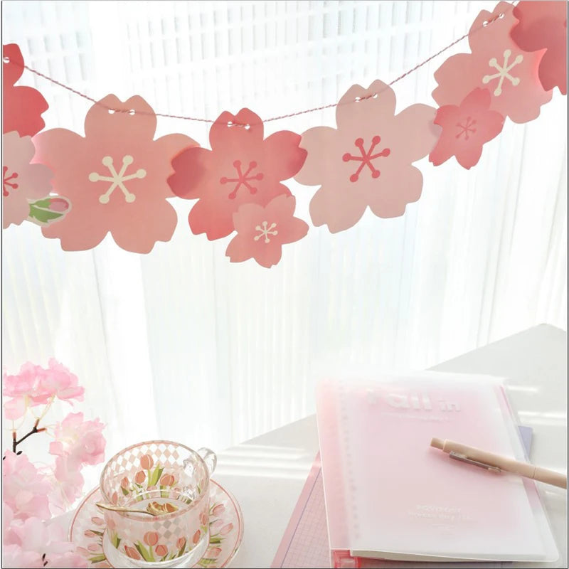 Cherry Blossom Paper Banner for Weddings & Parties - Bridal Shower & Engagement Decor