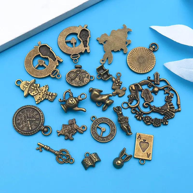 45pcs Antique Green Charm Pendant Set for DIY Jewelry Halloween Thanksgiving