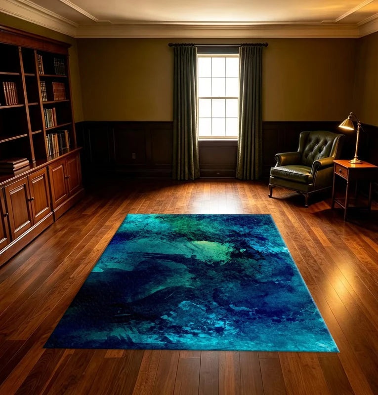 Abstract Art Rug Modern Splash Texture Floor Mat Non-Slip Home Bedroom Living Room