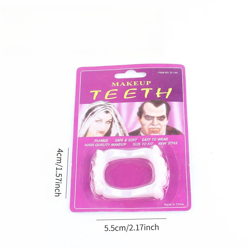 Halloween Vampire Fangs Glow-in-the-Dark Teeth Set for Prank and Costume