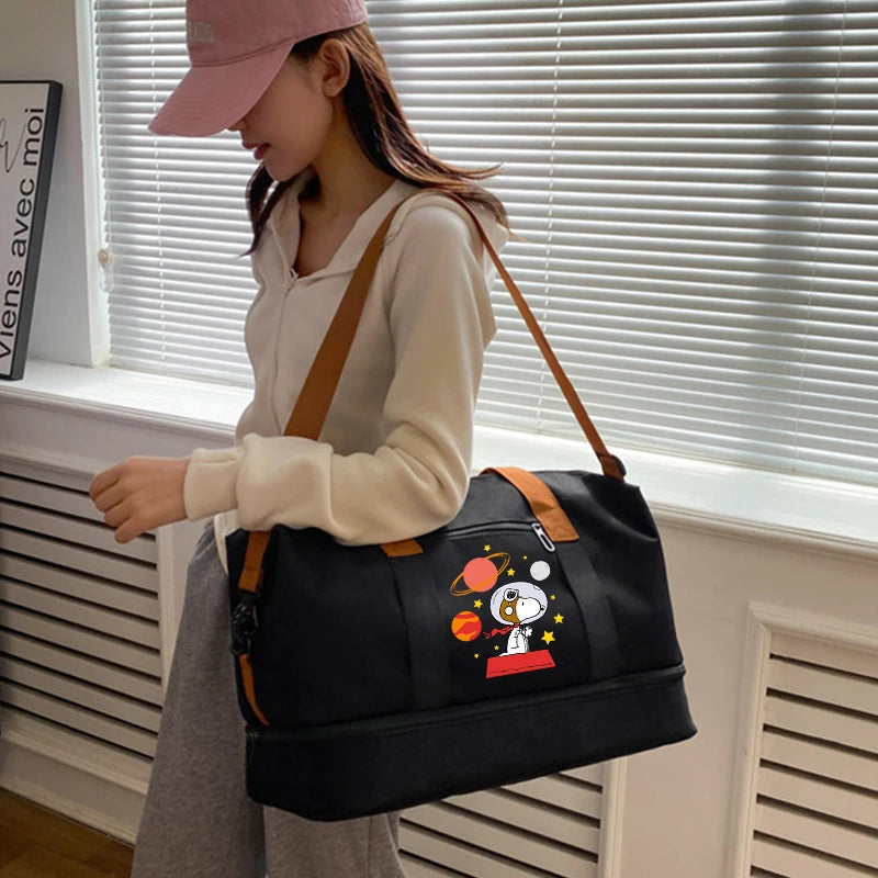 Snoopy Travel Bag Cartoon Waterproof Gym Sport Bag for Men Women - Fitness & Travel